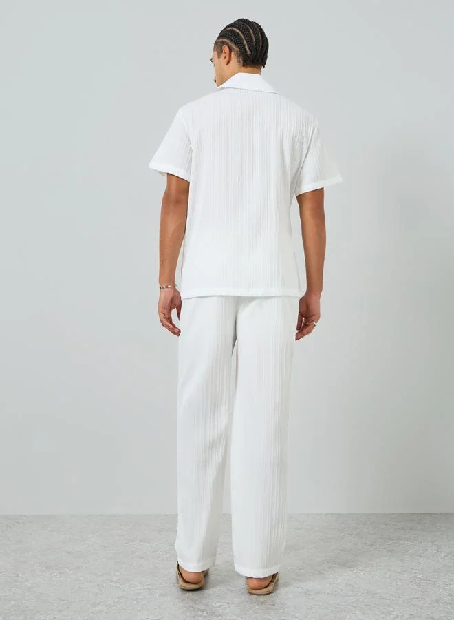 Take Two  Men Textured Wrap Front Shirt and Pants Set for Men | Best Price UAE